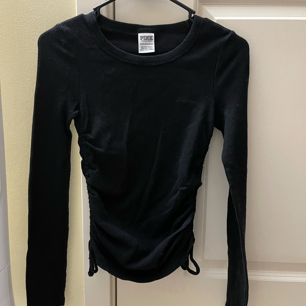 PINK Waffle Knit Long Sleeve Shirt